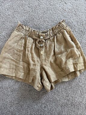 Bella Dahl Girls' Tan Linen-Look Drawstring Shorts
